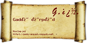 Gadó Árpád névjegykártya