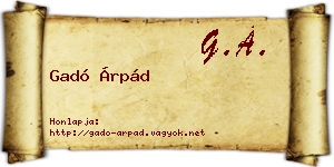 Gadó Árpád névjegykártya