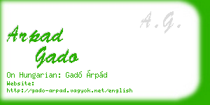 arpad gado business card